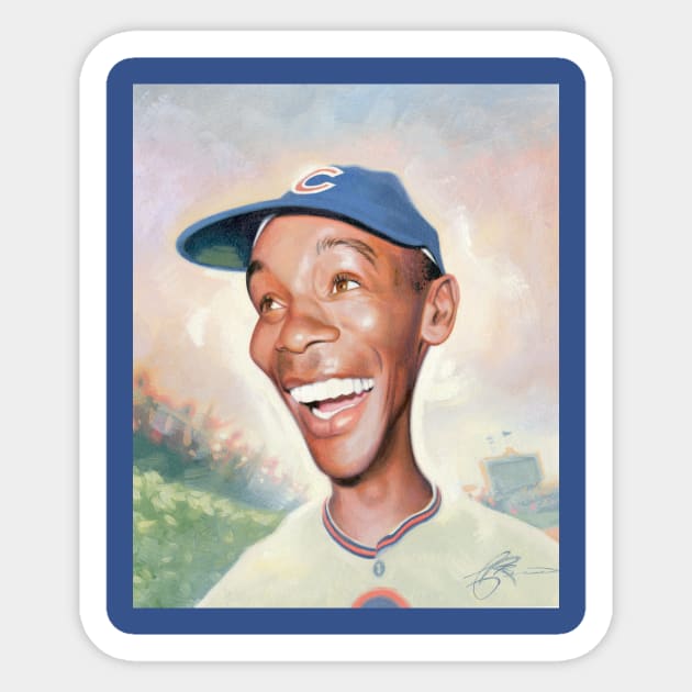 Ernie Banks Sticker by JamesBennettArt